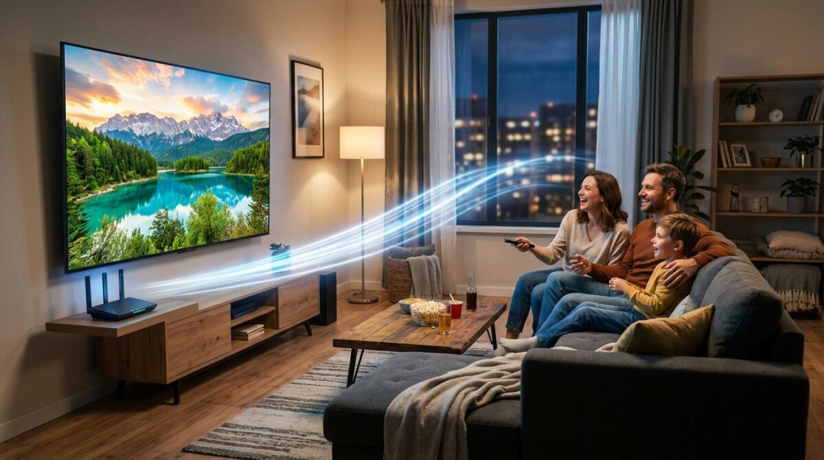 Familie streamer natur i UHD